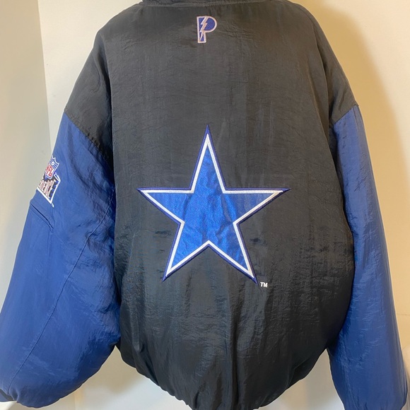 Men’s size XXL Cowboys NFL experience Nylon zipper & button jacket vintage - Picture 5 of 15